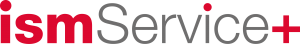 Logo von ism Service plus in rot und grau